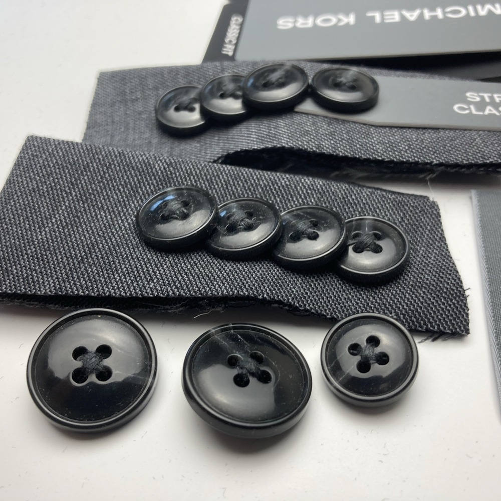 Michael Kors Replacement Lot Of 11 Buttons Plastic Charcoal Grey